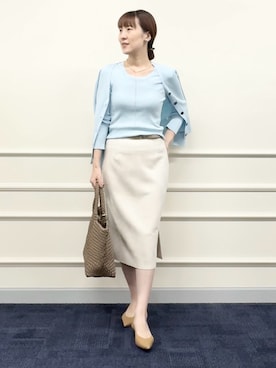 「アイテム（バレッタ/ヘアクリップ）」を使った、yamaguchiさん（レディース・163cm）の秋コーディネート