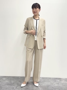 「スーツ」｜「アイテム（パンプス）」を使った、yamaguchiさん（レディース・163cm）の春コーディネート