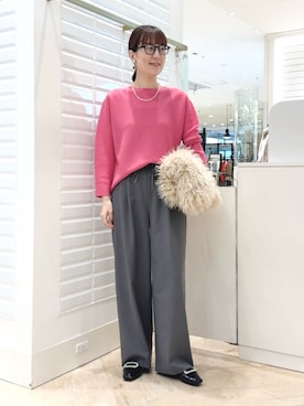 「アイテム（バレッタ/ヘアクリップ）」を使った、yamaguchiさん（レディース・163cm）の秋コーディネート