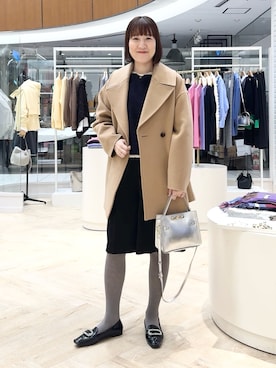 「アイテム（ダッフルコート）」を使った、yamaguchiさん（レディース・163cm）の冬コーディネート