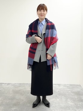 「アイテム（ピーコート）」を使った、yamaguchiさん（レディース・163cm）の秋コーディネート