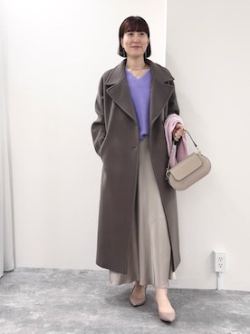 「NOLLEY’S Sophi（ノーリーズソフィ）のアイテム（チェスターコート）」を使った、yamaguchiさん（レディース・163cm）の秋コーディネート