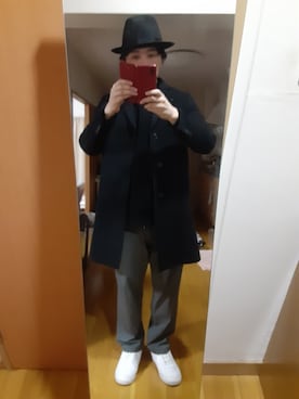「アイテム（チェスターコート）」を使った、tarohan8さん（メンズ・172cm・30代）の冬コーディネート