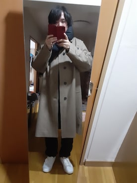 「アイテム（ステンカラーコート）」を使った、tarohan8さん（メンズ・172cm・40代）の冬コーディネート