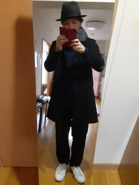「アイテム（チェスターコート）」を使った、tarohan8さん（メンズ・172cm・30代）の冬コーディネート
