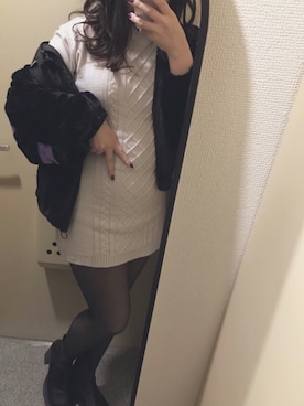 「GORGE（ゴージ）のアイテム（ジャケット/アウター）」を使った、aaerfeeさん（レディース・160cm）の冬コーディネート