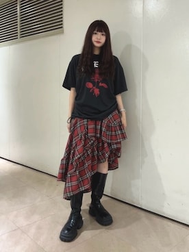 「jouetie（ジュエティ）のアイテム（スカート）」を使った、MOMOKAさん（レディース・160cm）の夏コーディネート
