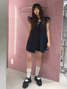 「jouetie（ジュエティ）のアイテム（スニーカー）」を使った、MOMOKAさん（レディース・160cm）の夏コーディネート