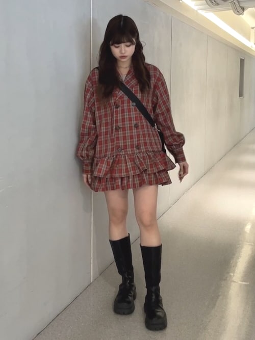 ヘムフリルトレンチミニワンピース 春服 レンチコート（ワンピース