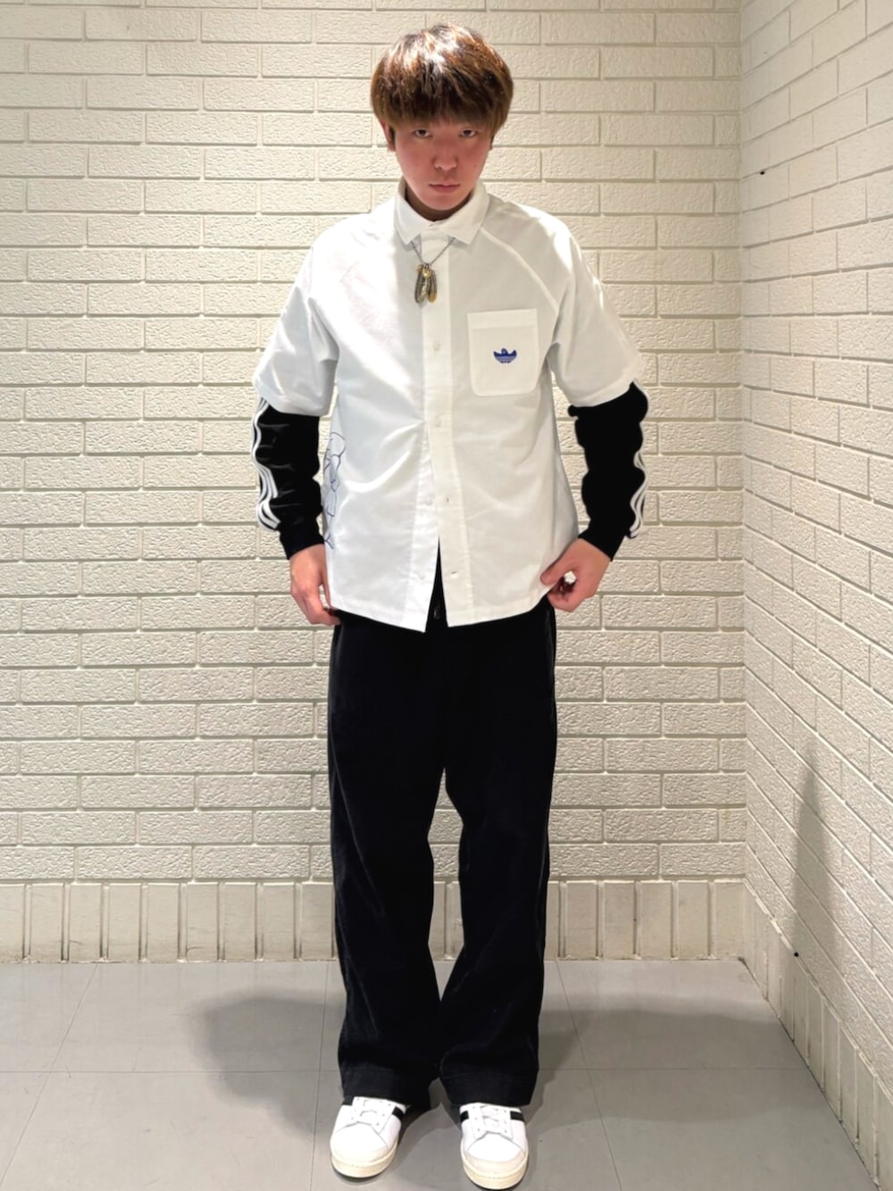 アディダス　マークゴンザレス　シュムーフォイル ボタンアップ　長袖シャツ　L adidas シャツ シュムーフォイル ファイター ボタンアップシャツ