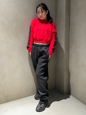 「adidas by Stella McCartney（アディダスバイステラマッカートニー）のアイテム（スウェットパンツ）」を使った、HSさん（レディース・152cm）の冬コーディネート