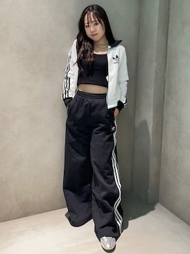「スリーストライプス」｜「アイテム（その他アウター）」を使った、HSさん（レディース・152cm）の冬コーディネート