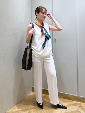 「パンツスタイル」｜「アイテム（財布/小物）」を使った、sahoさん（レディース・165cm）の夏コーディネート