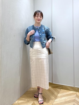 「ROPE'（ロペ）のアイテム（ジャケット/アウター）」を使った、sahoさん（レディース・165cm）の春コーディネート