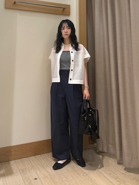 「ネイビー×ホワイト」｜YURIさん（レディース・163cm）の夏コーディネート