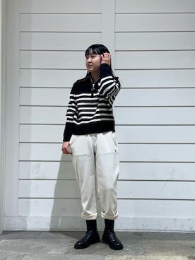 「スウエットパンツ」｜「アイテム（ブーツ）」を使った、YURIさん（レディース・163cm）の秋コーディネート