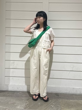 「ピクニック」｜「アイテム（オールインワン・サロペット）」を使った、YURIさん（レディース・163cm）の夏コーディネート