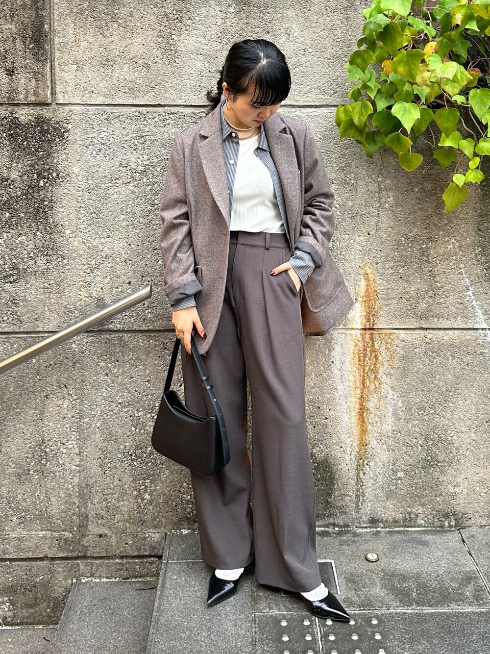 ハンサムコーデロング丈のテラードジャケット テーラードジャケットを使った「ハンサム女子」のレディース人気