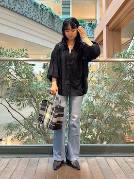 「コットンブラウス」｜YURIさん（レディース・163cm）の春コーディネート