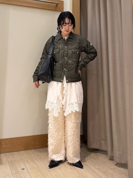 「カーキアウター」｜YURIさん（レディース・163cm）の秋コーディネート