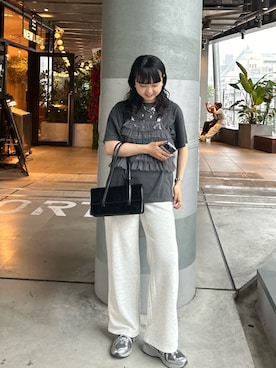 「チュール」｜「アイテム（キャミソール、グレー系）」を使った、YURIさん（レディース・163cm）の夏コーディネート