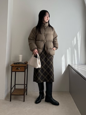 「アイテム（ダウンジャケット/コート）」を使った、YURIさん（レディース・163cm）の秋コーディネート