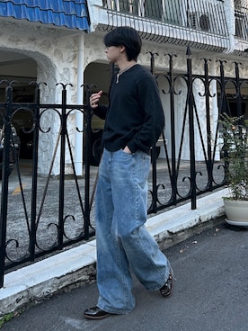 「ニット/セーター」｜「アイテム（シューズ）」を使った、まさき選手さん（メンズ・173cm）の冬コーディネート