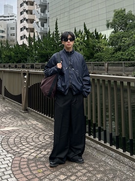 「アイテム（バッグ）」を使った、まさきさん（メンズ・173cm）の秋コーディネート