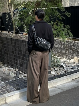 「アイテム（ショルダーバッグ）」を使った、まさきさん（メンズ・173cm）の秋コーディネート