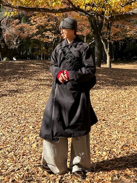 「アイテム（帽子）」を使った、まさき選手さん（メンズ・173cm）の秋コーディネート