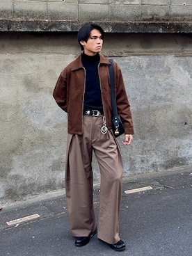 「アイテム（バッグ）」を使った、KAMMAさん（メンズ・178cm）の冬コーディネート