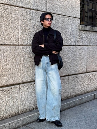 「VICTIM（ヴィクティム）のVICTIM ヴィクティム / SHORT JACKET 圧縮フラノショートブルゾン / VTM-25-O-106（ブルゾン）」を使った、KAMMAさん（メンズ・178cm）の冬コーディネート