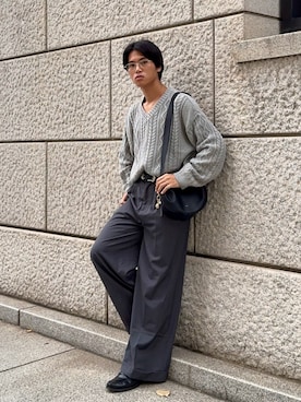 「アイテム（ハンドバッグ）」を使った、KAMMAさん（メンズ・178cm）の秋コーディネート