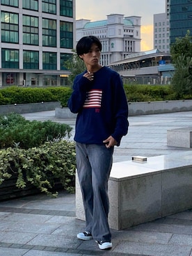 「Lui's（ルイス）のアイテム（パンツ）」を使った、KAMMAさん（メンズ・178cm）の秋コーディネート