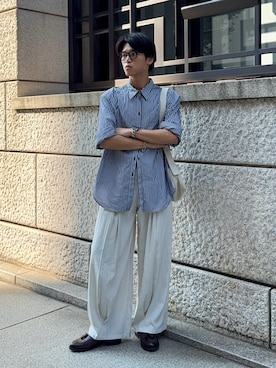 「ローファー」｜「アイテム（その他）」を使った、KAMMAさん（メンズ・178cm）の秋コーディネート
