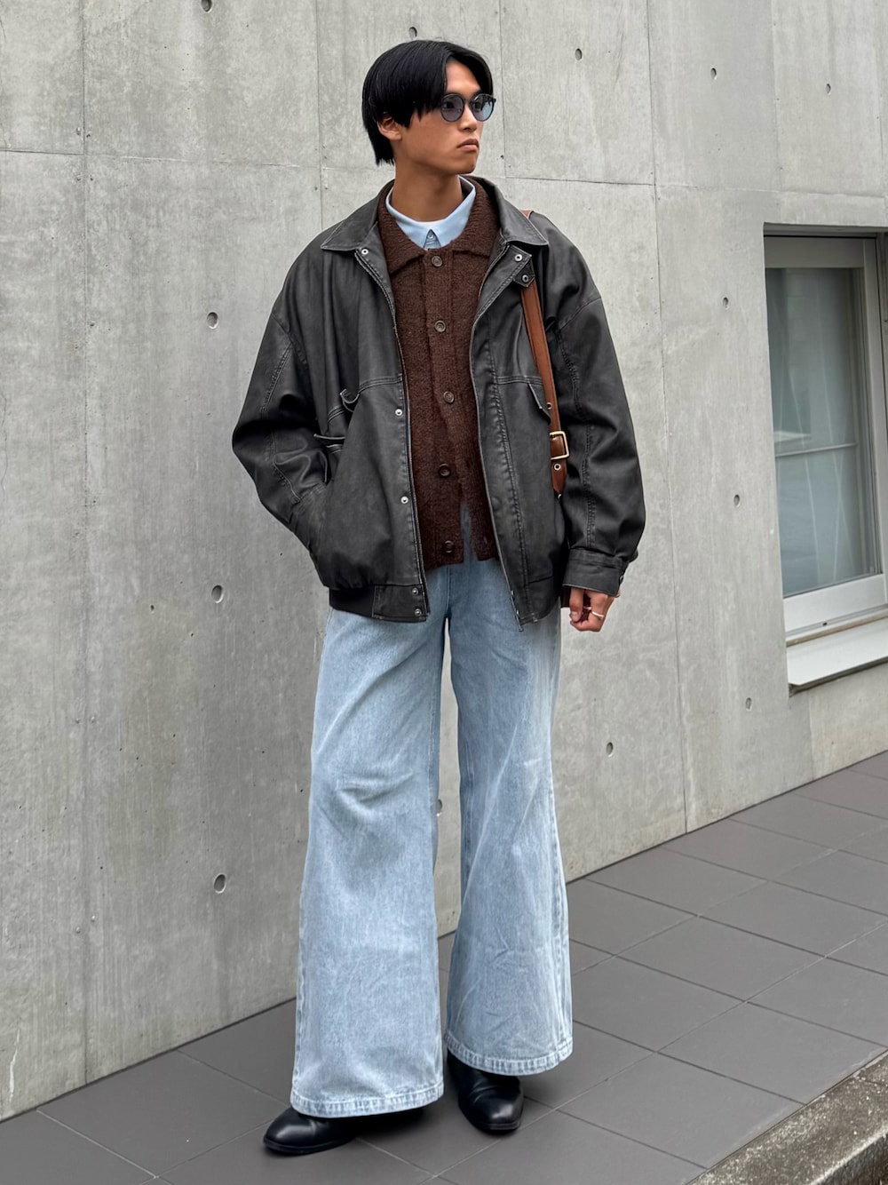 【CLEL】ヴィンテージデザイン合皮ブルゾン CLEL】Vintage Design Blouson/ヴィンテージデザイン合皮