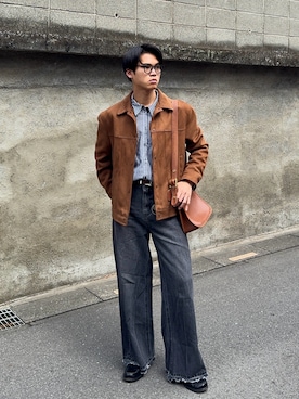 「Toironier（トワロニエ）のToironier/トワロニエ/Elephant Denim（デニムパンツ、ブラック系）」を使った、KAMMAさん（メンズ・178cm）の春コーディネート