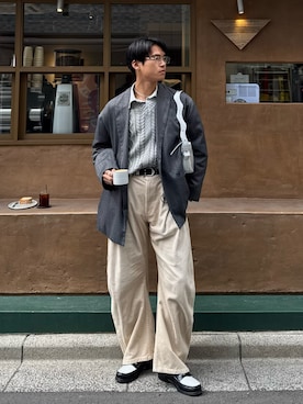 「CONZ（コンズ）のアイテム」を使った、KAMMAさん（メンズ・178cm）の春コーディネート