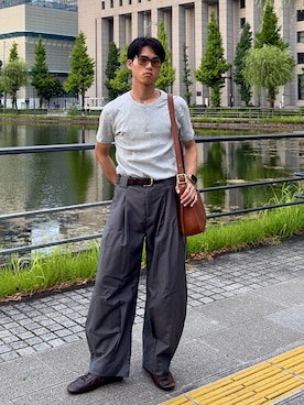 「COACH（コーチ）のアイテム」を使った、KAMMAさん（メンズ・178cm）の夏コーディネート