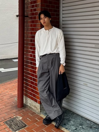 「SADDLERS(サドラーズ)の【Saddler's/サドラーズ】レザーメッシュベルト(ベルト)」を使った、KAMMAさん(メンズ・178cm)の秋コーディネート