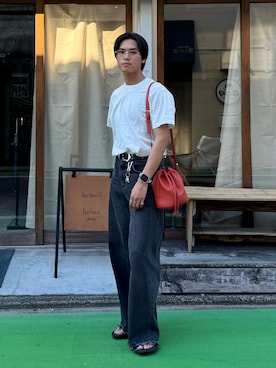「OOFOS（ウーフォス）のアイテム」を使った、KAMMAさん（メンズ・178cm）の夏コーディネート