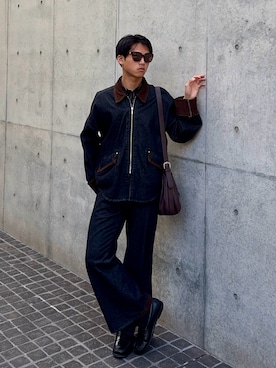 「miu miu（ミュウミュウ）のアイテム」を使った、KAMMAさん（メンズ・178cm）の春コーディネート