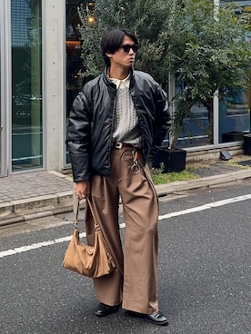 「soerte（ソエルテ）のアイテム」を使った、KAMMAさん（メンズ・178cm）の冬コーディネート