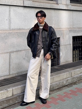 「アイテム（その他アウター）」を使った、KAMMAさん（メンズ・178cm）の冬コーディネート