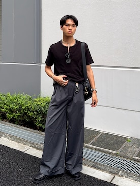 「DNSR（ディーエヌエスアール）のアイテム」を使った、KAMMAさん（メンズ・178cm）の夏コーディネート