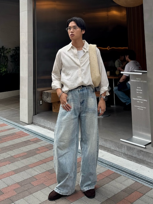 「SADDLERS(サドラーズ)の【Saddler's/サドラーズ】レザーメッシュベルト(ベルト)」を使った、KAMMAさん(メンズ・178cm)の秋コーディネート