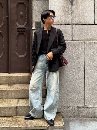 「SADDLERS(サドラーズ)の【Saddler's/サドラーズ】レザーメッシュベルト(ベルト)」を使った、KAMMAさん(メンズ・178cm)の秋コーディネート