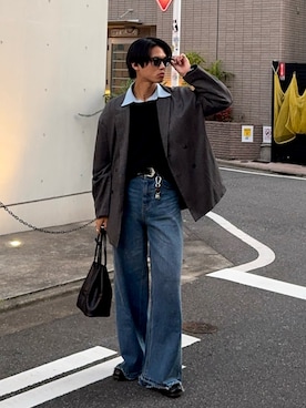 「アイテム（テーラードジャケット）」を使った、KAMMAさん（メンズ・178cm）の冬コーディネート