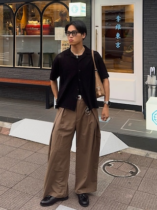 「TORY LEATHER(トリーレザー)のTORY LEATHER(トリーレザー) 3/4 inch 3-Piece Silver Buckle Set Belt レザーベルト(ベルト)」を使った、KAMMAさん(メンズ・178cm)の夏コーディネート