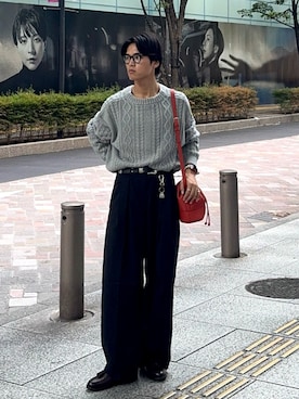 「アイテム（メガネ）」を使った、KAMMAさん（メンズ・178cm）の秋コーディネート